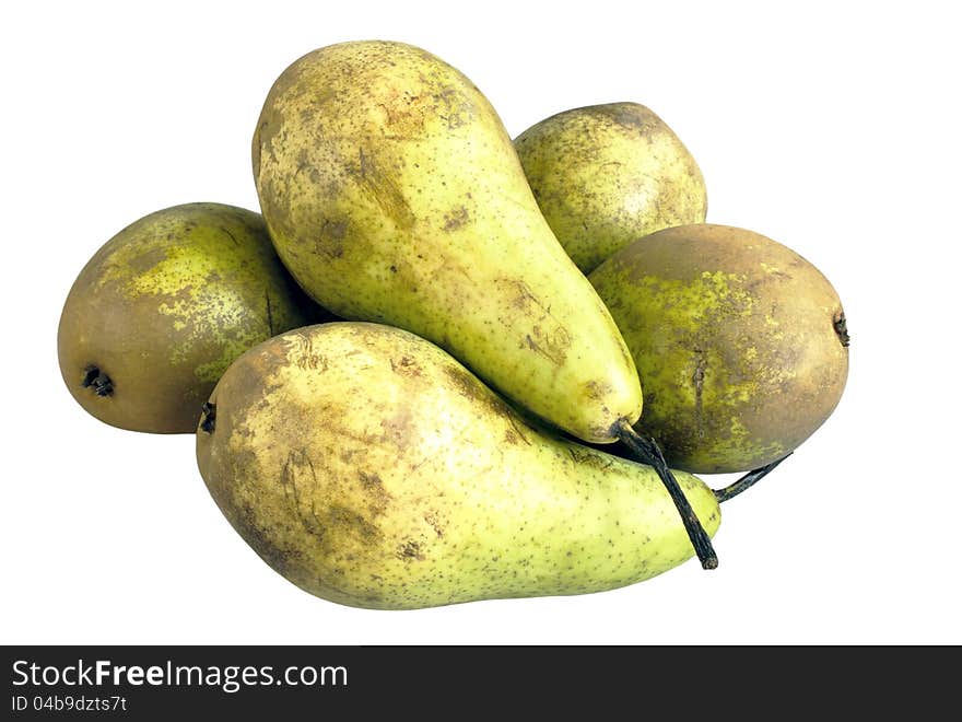 Pears on white