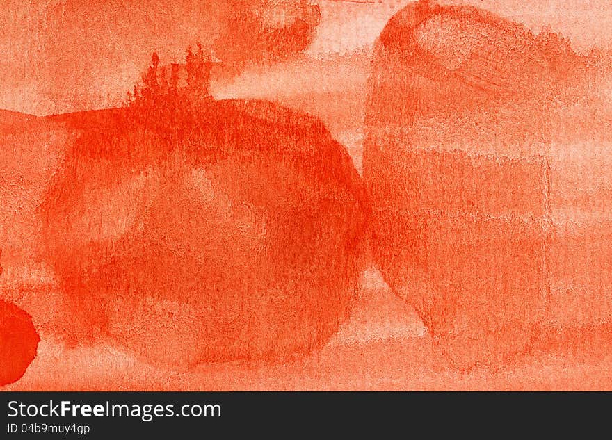 Abstract, red watercolor hand painted background. Abstract, red watercolor hand painted background.