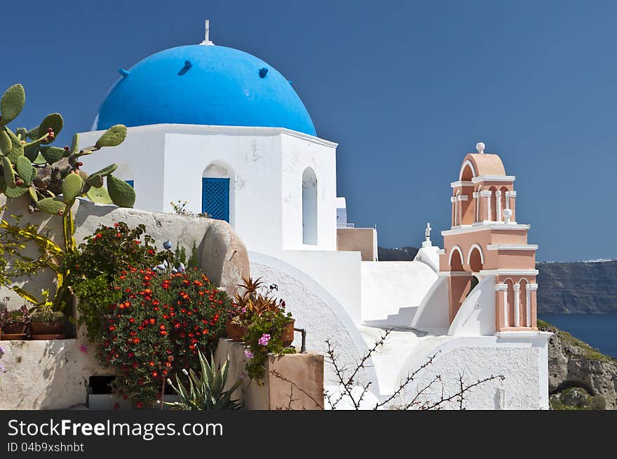 Traditional church at Santorini, Greece