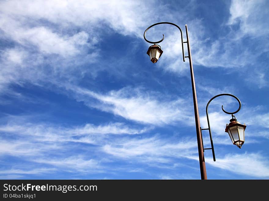 Street lamppost on the street in Ouarzazate, Morocco