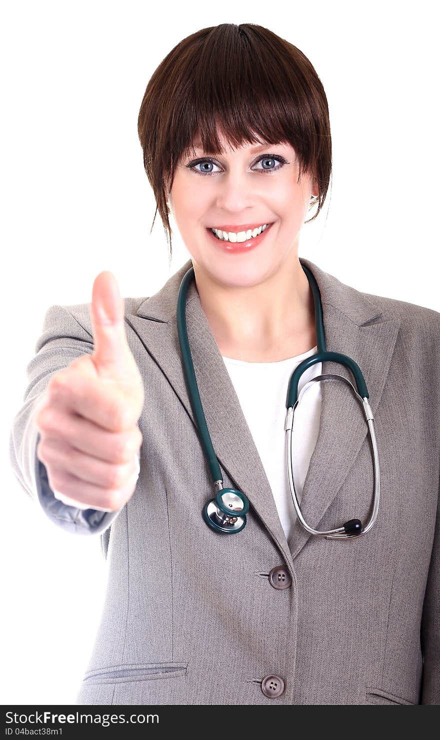 Image of a young doctor giving her thumbs up