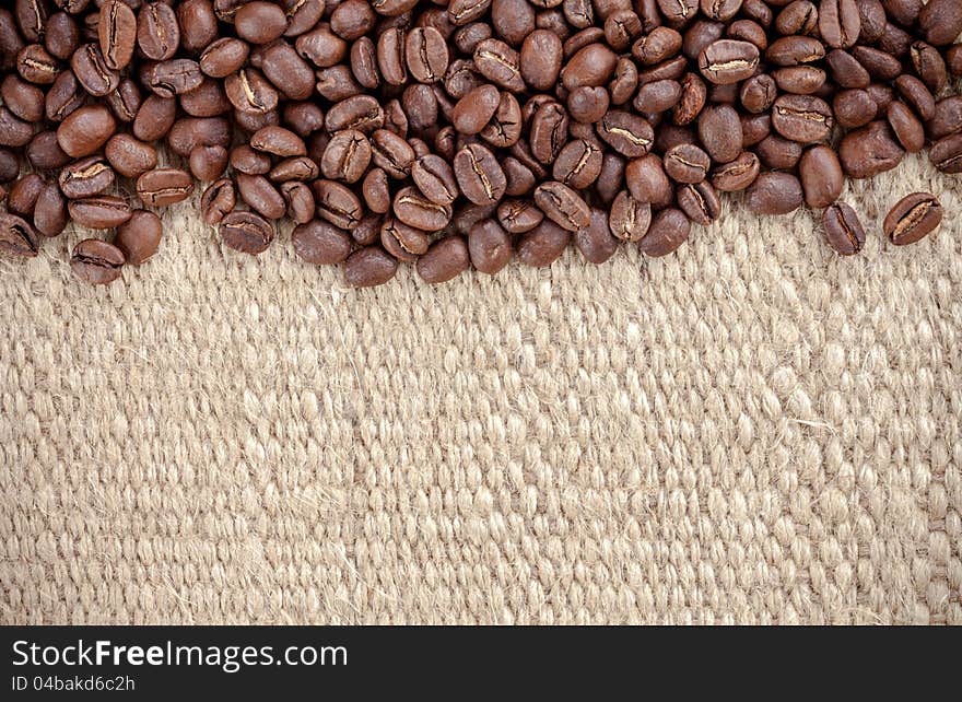 Coffee Grain On Hemp Bag