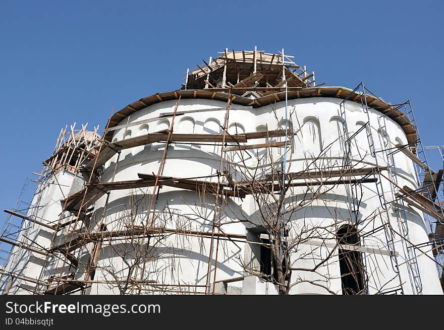 A new church construction site. A new church construction site