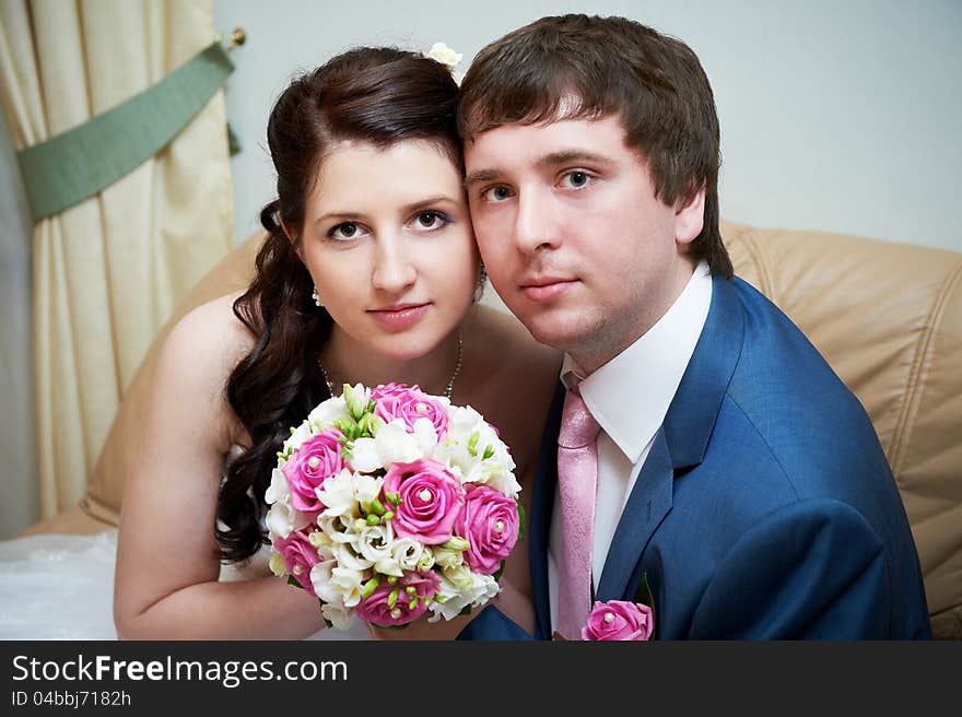 Happy bride and groom