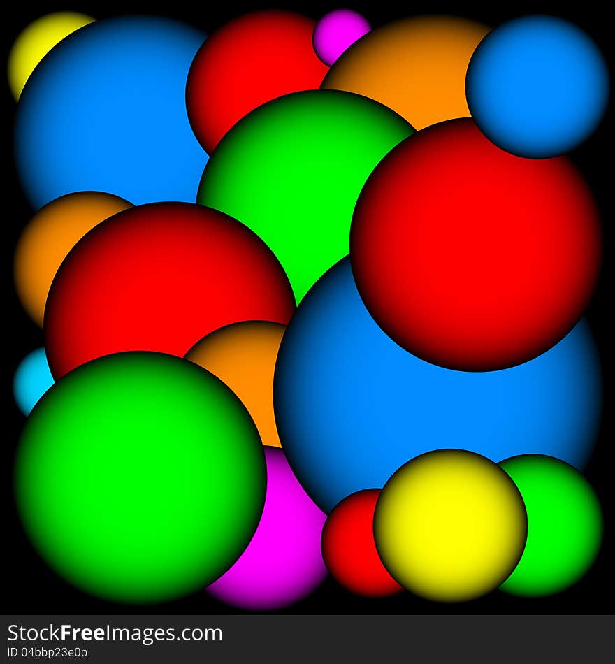 New abstract background from circles of different color