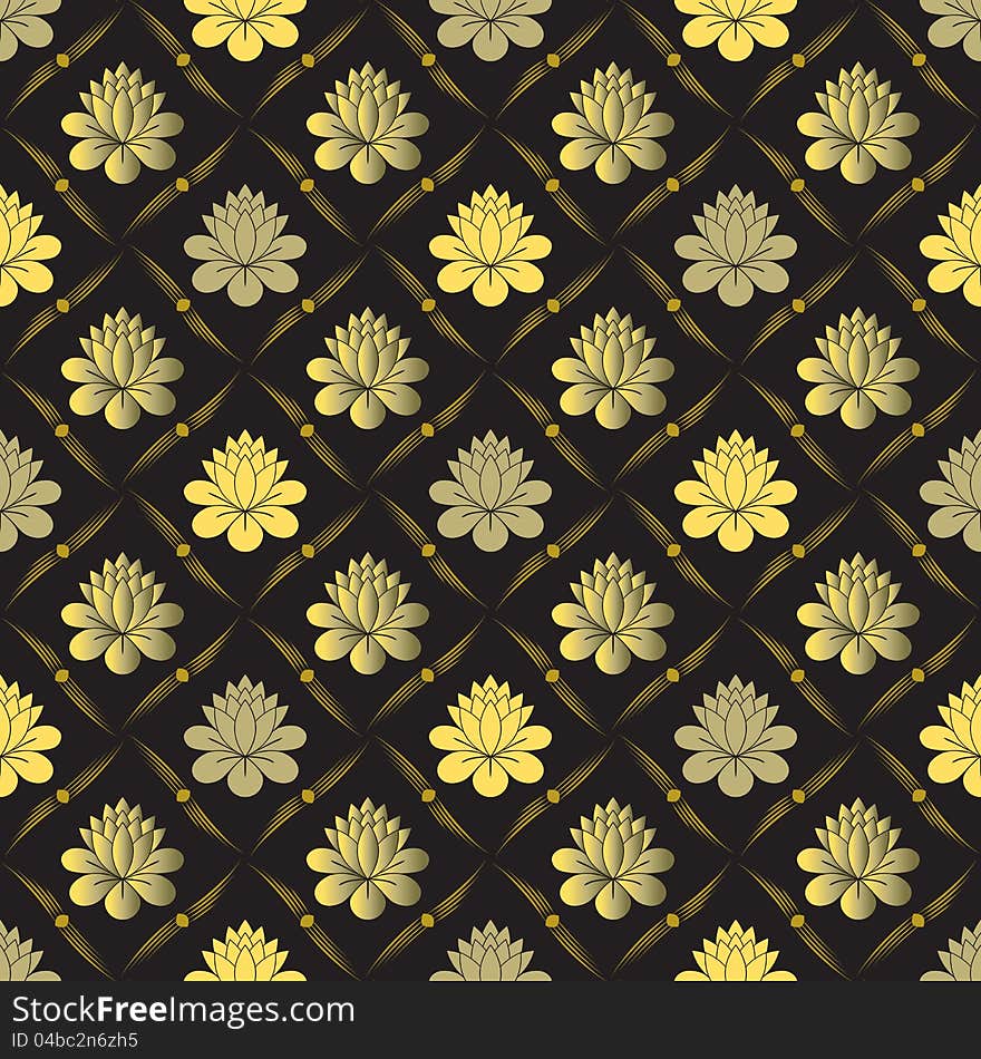 vector Seamless gold floral pattern