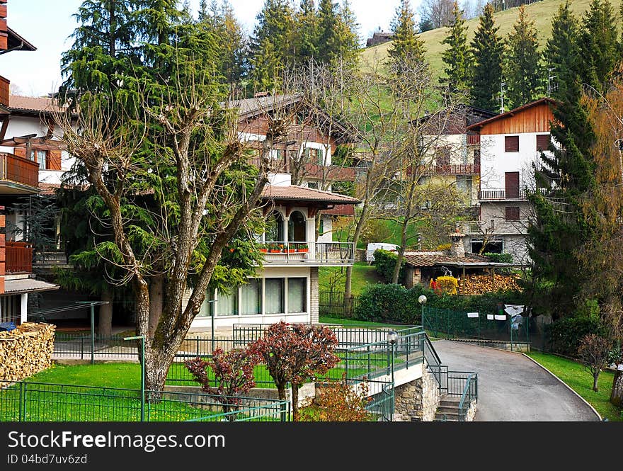 Exterior of houses in the mountain