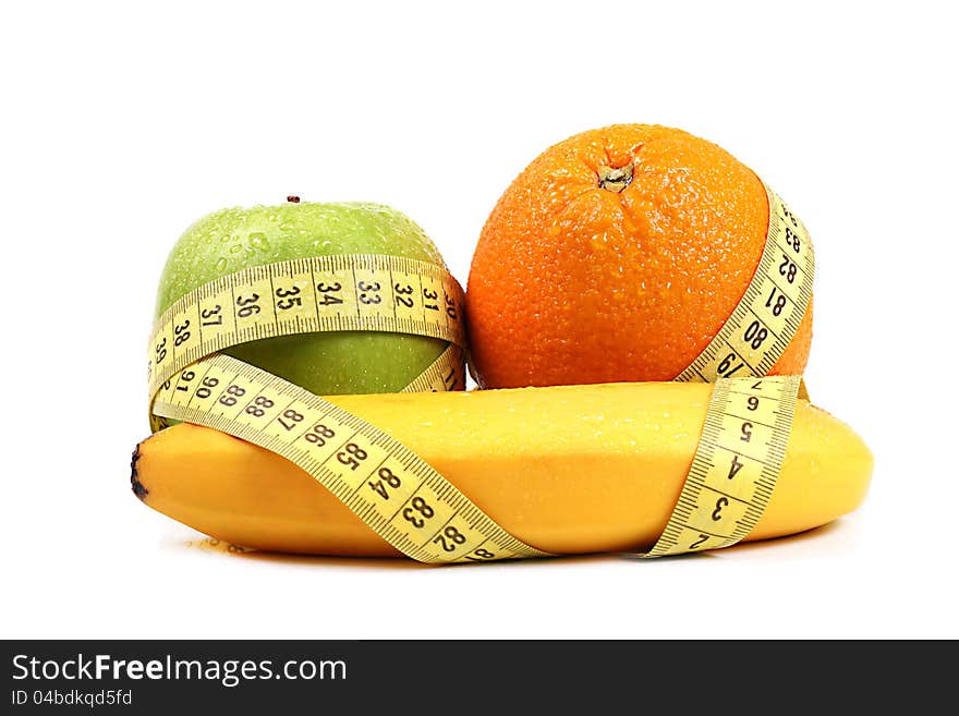 Fruit diet concept. isolated on white