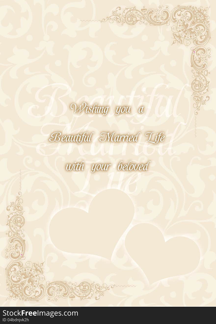 Wedding Wishes Card created in illustrator