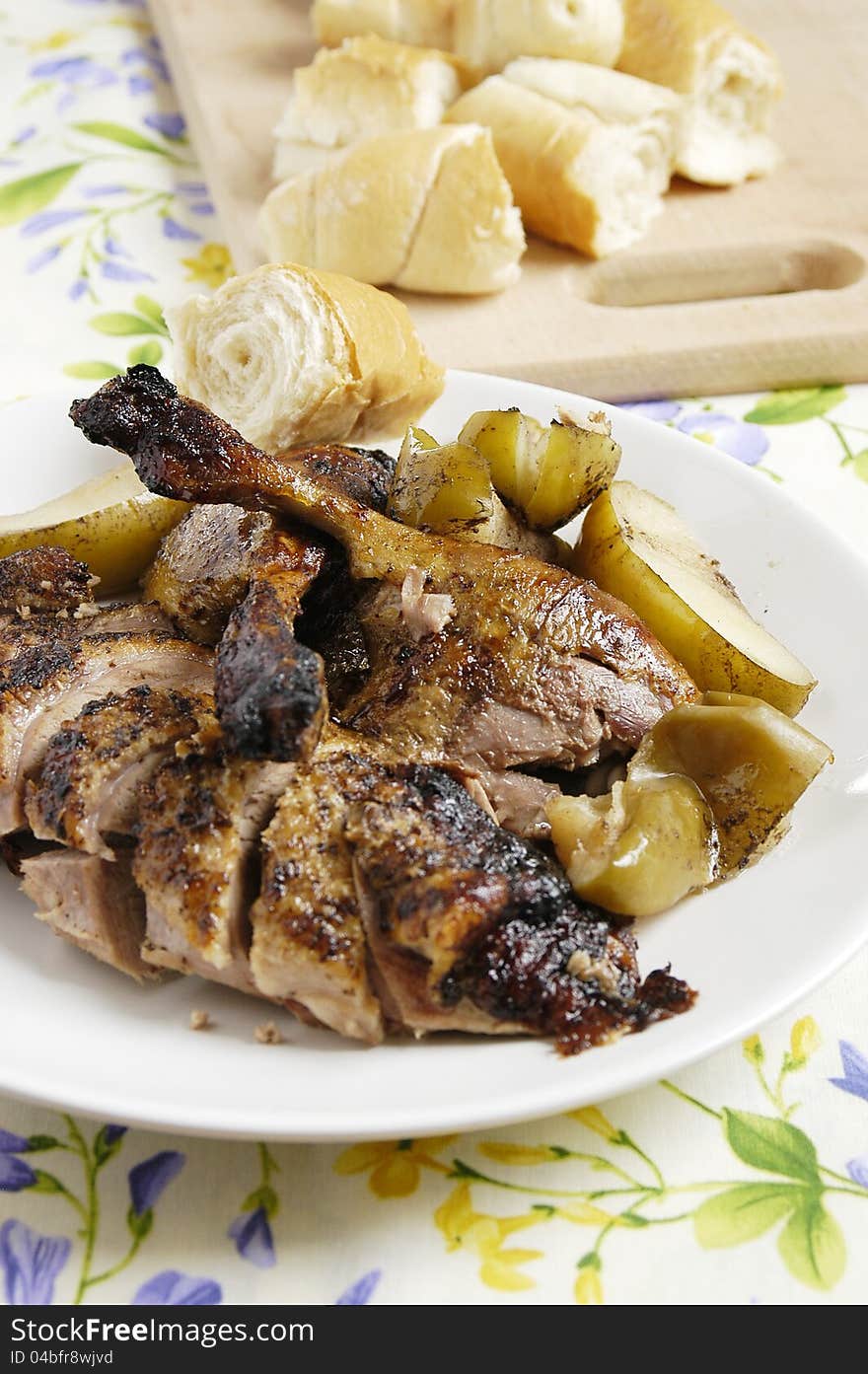 Duck with apples