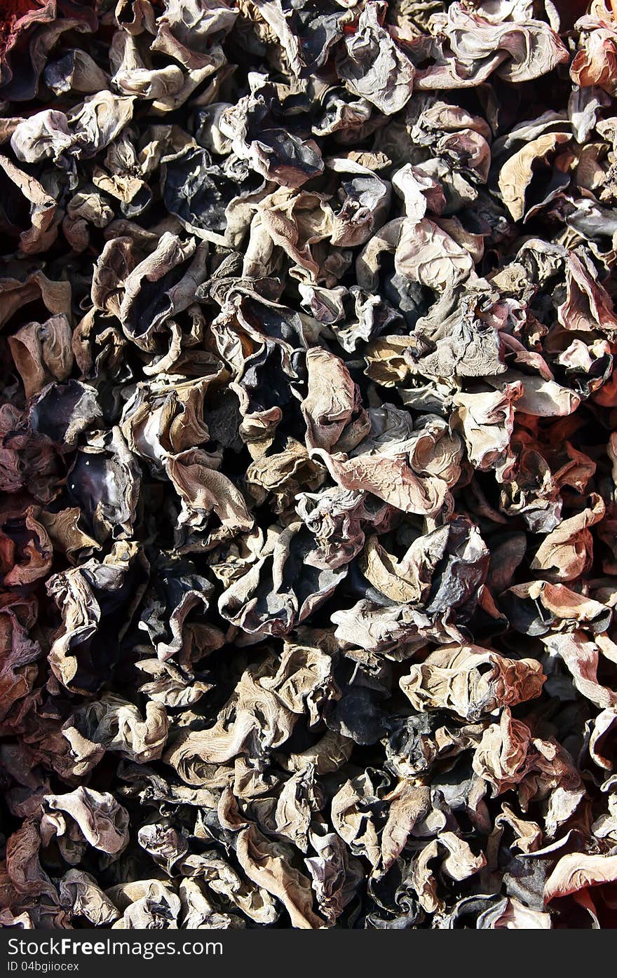 Air-dried black fungus