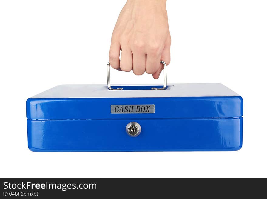 Cash box isolated on white background