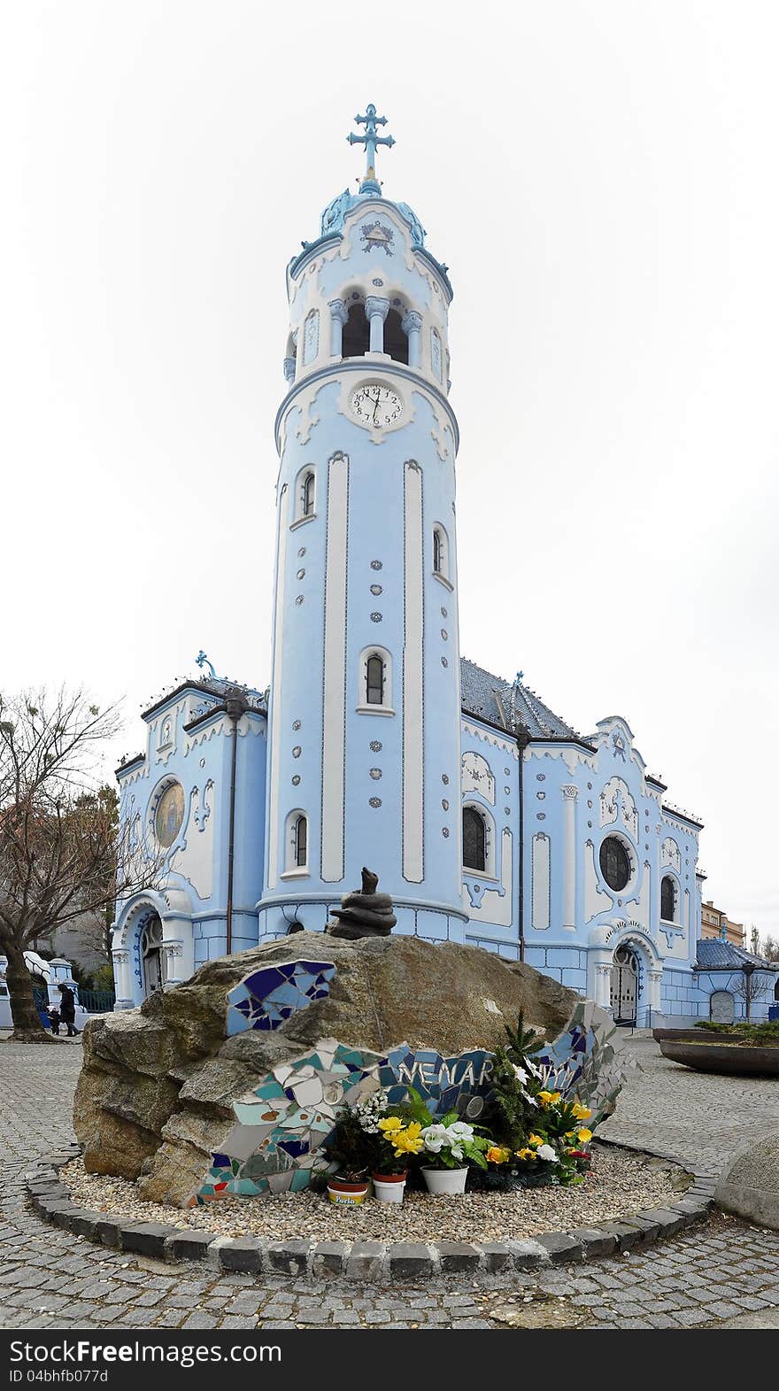 St Elisabeth church (known as Blue Church) in Bratislava, Slovakia. slovak name: Modry kostol svatej Alzbety. vertical photo. St Elisabeth church (known as Blue Church) in Bratislava, Slovakia. slovak name: Modry kostol svatej Alzbety. vertical photo.