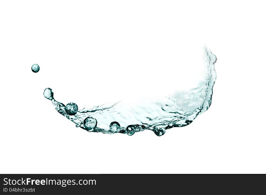 Abstract blue splashing water on white background