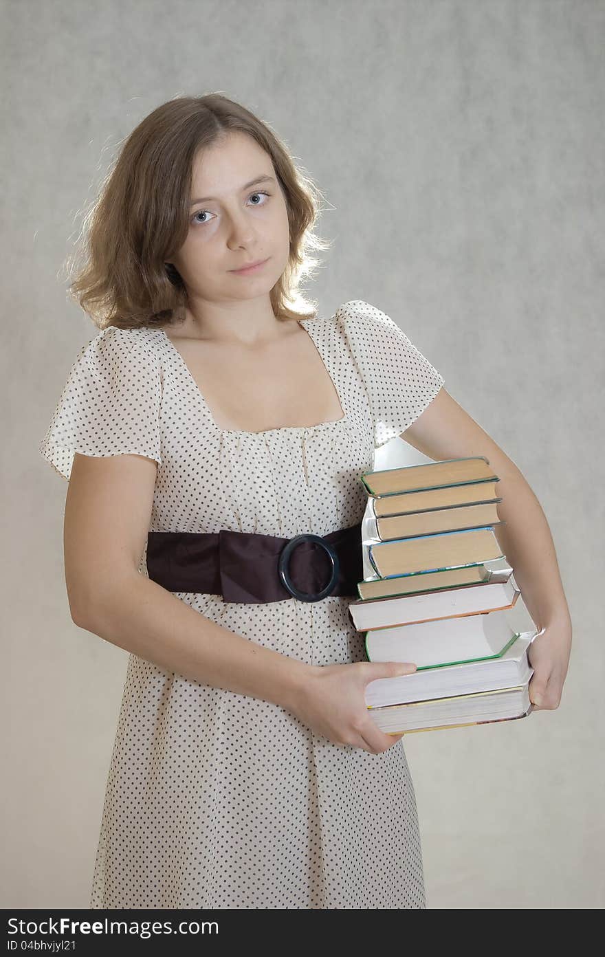 Girl with books