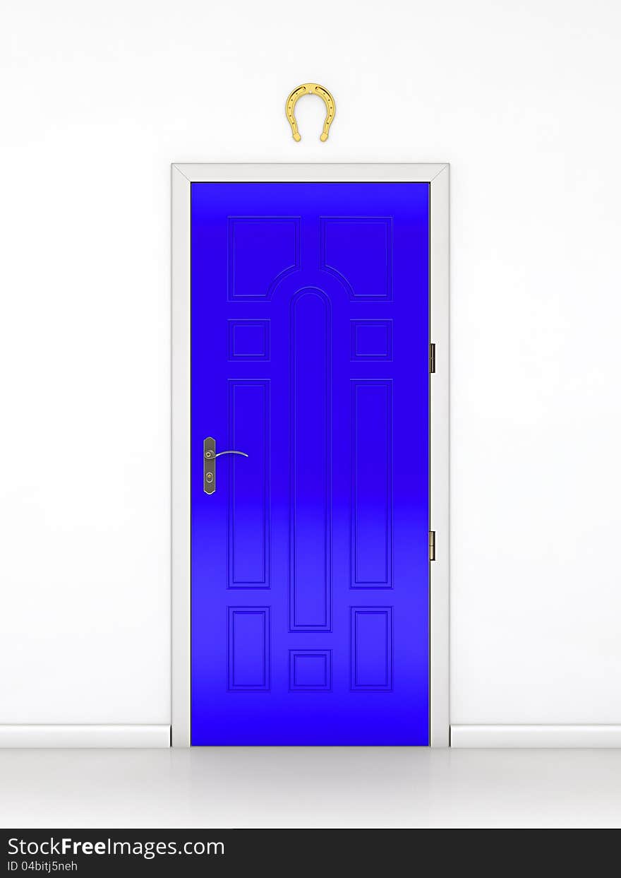 Blue door and the golden horseshoe