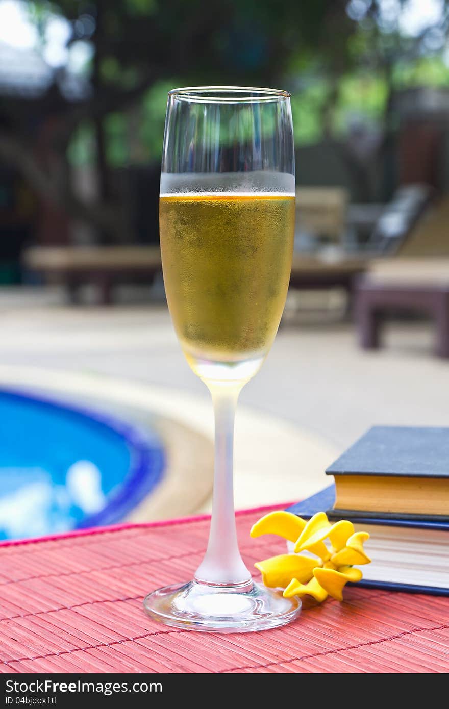 Wine Glasses At The Pool