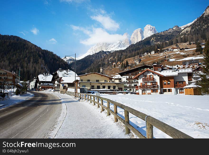 Village in the mountains. Campitello