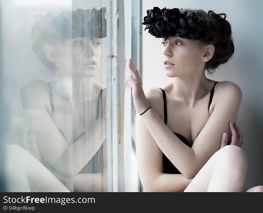 Melancholy - Lovely Girl Sitting By The Window