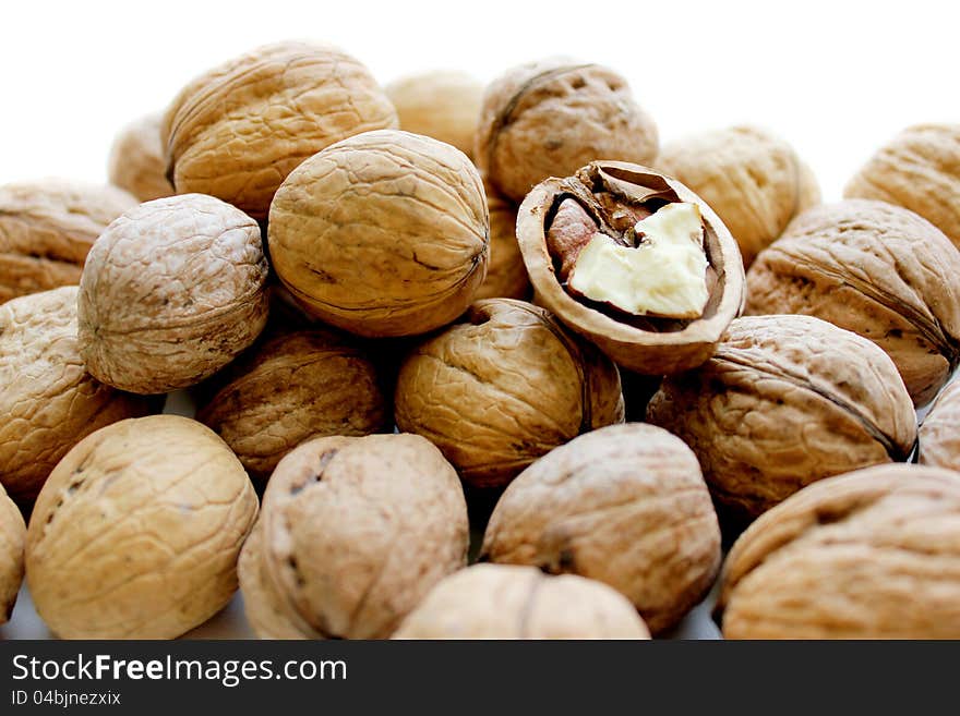 Walnuts In A Light Background