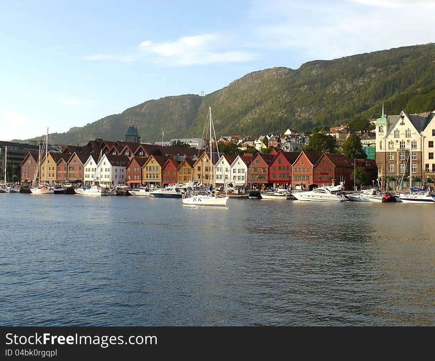 View of the streets of Bergen. Western Norway.