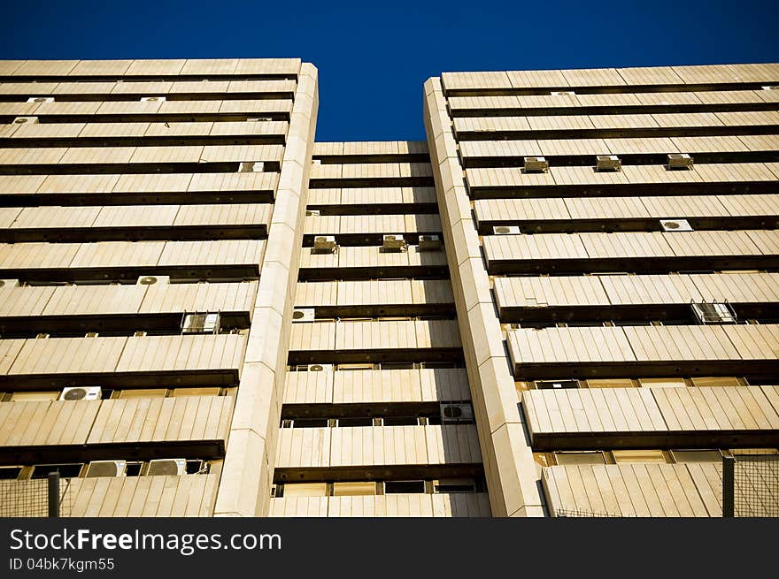 Windows of  the old office building facade