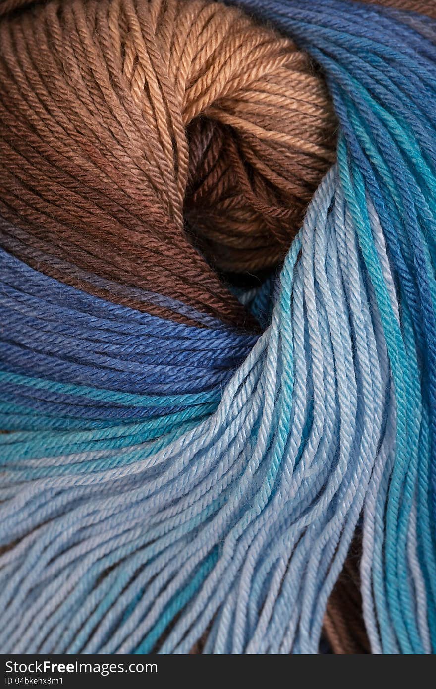 Ball of a color wool yarn for needlework. Ball of a color wool yarn for needlework