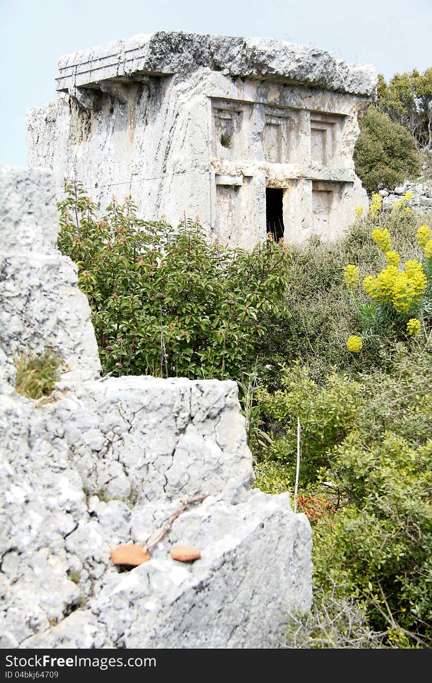 The ancient city of Phellos on the Lycian Way stands on a hill above Kas (AntiPhellos). The ancient city of Phellos on the Lycian Way stands on a hill above Kas (AntiPhellos).