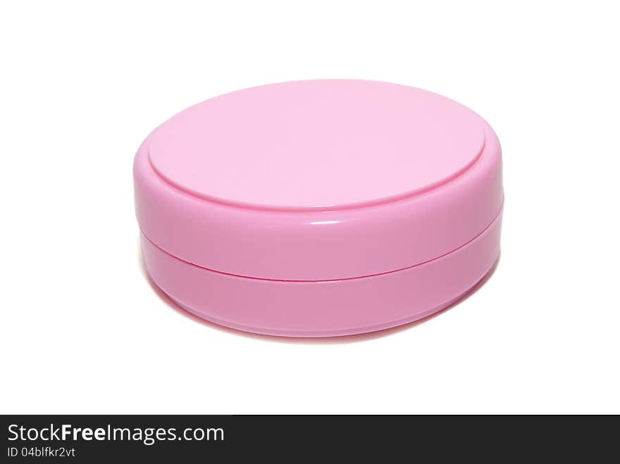 Pink cream plastic can