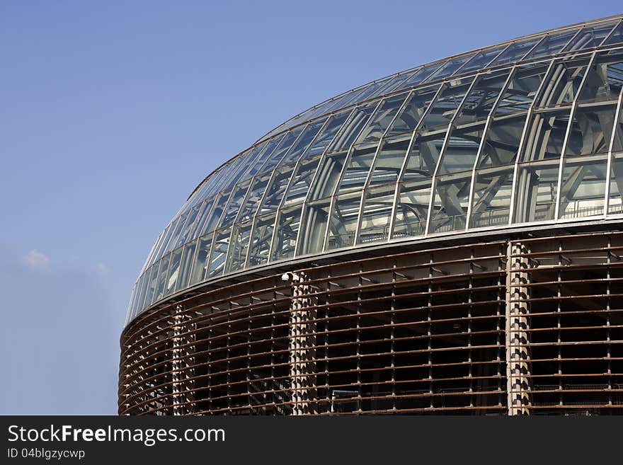 Modern Stadium And Blue Sky