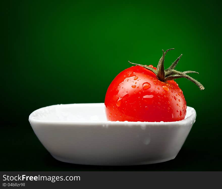 Tomato Branch With Water Drops