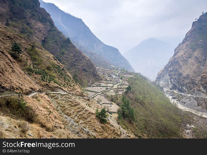 Mountain landscape in Nepal