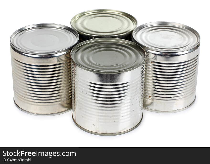 Color photo of a metal tin of food. Color photo of a metal tin of food