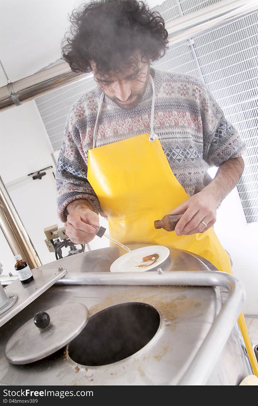 Brewmaster monitors the process