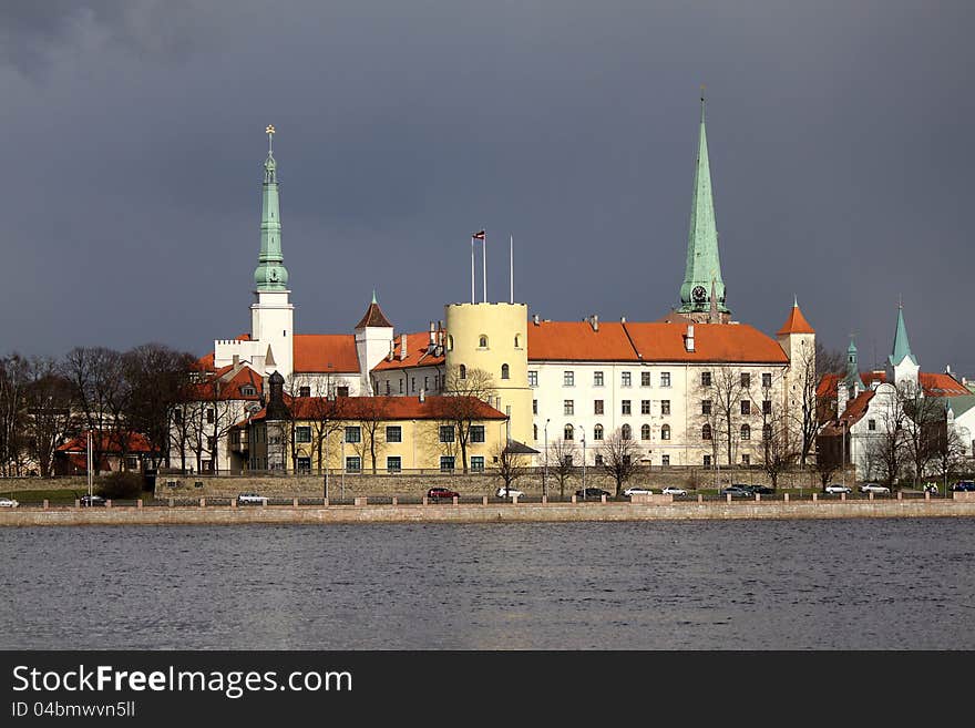 View Riga Castle from the River Daugava