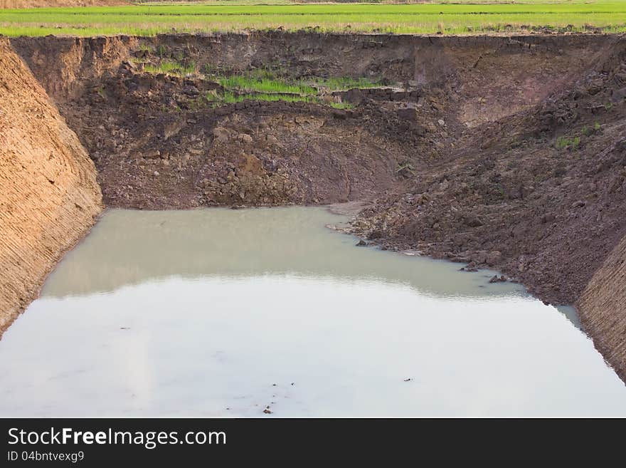 Ponds to store water.