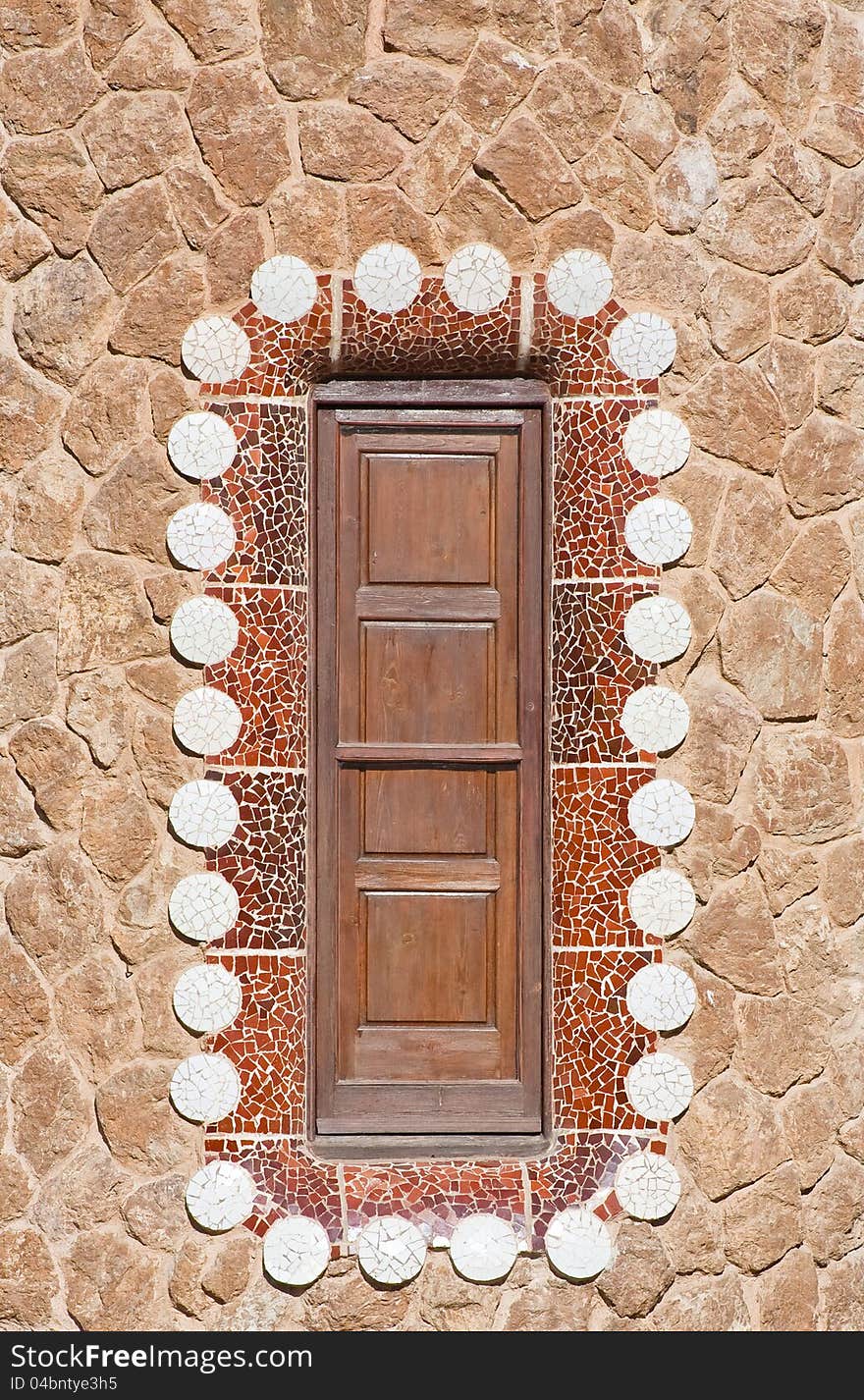 The window at home. Park Guell. Barcelona