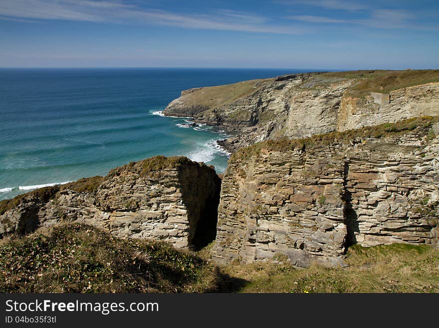 Treknow coast near Tintagel in Cornwall