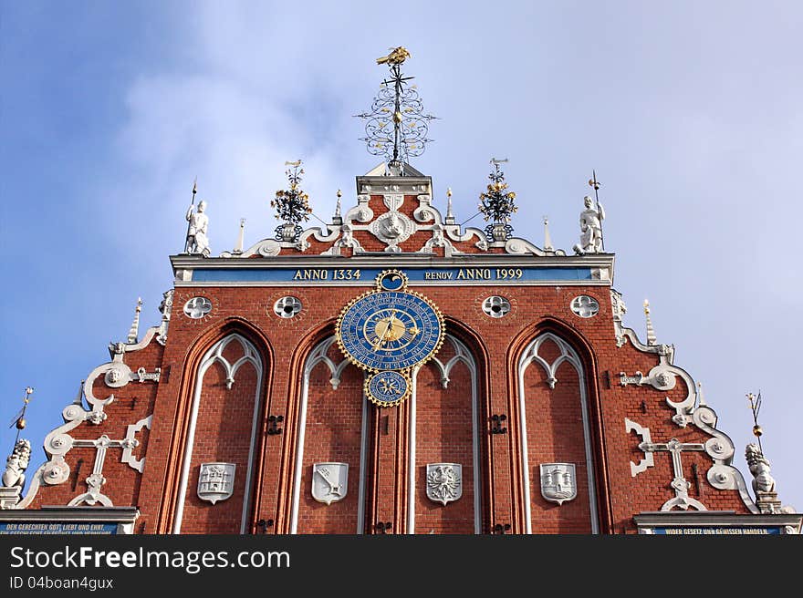 Detail of House of the Blackheads in Riga, Latvia