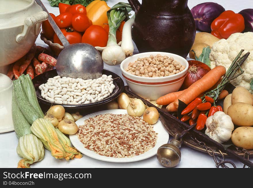 Fresh ripe vegetables on white background. Fresh ripe vegetables on white background.