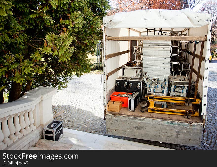 A truck with sound & Light equipment. A truck with sound & Light equipment