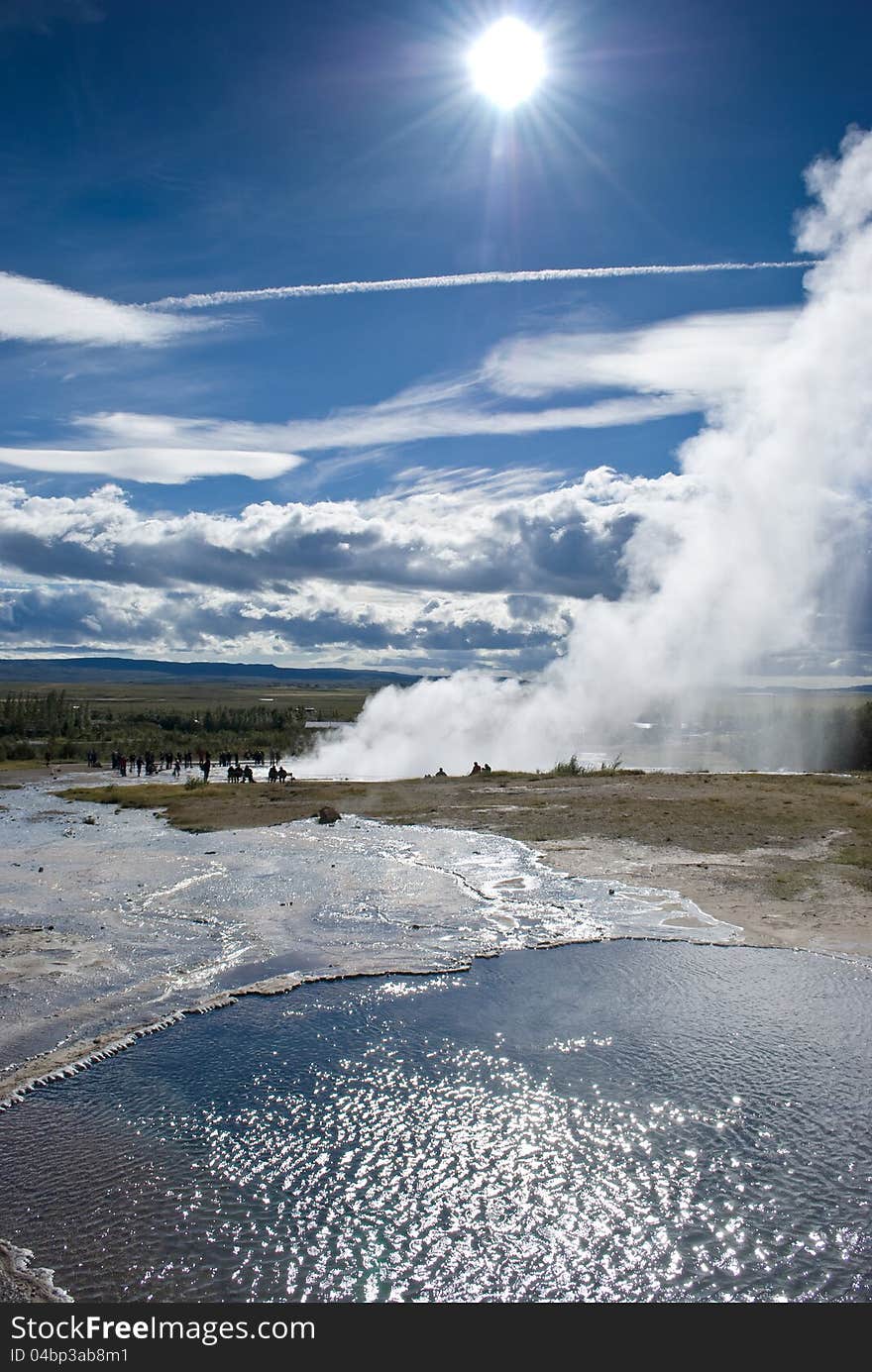 Strokkur Geyser Erupting