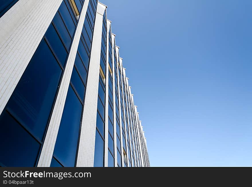 Glass surface. Structure of a business building.