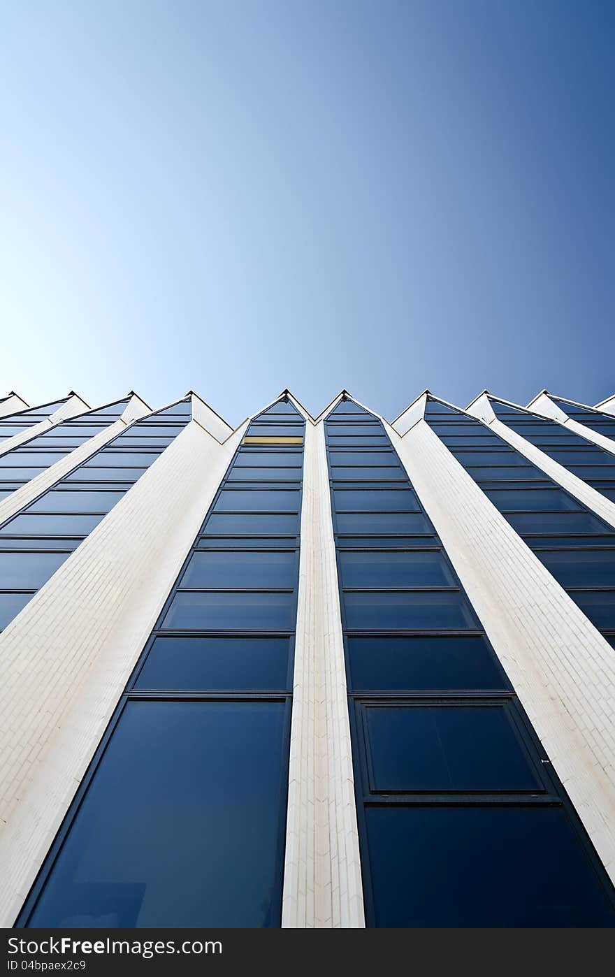 Glass surface. Structure of a business building.