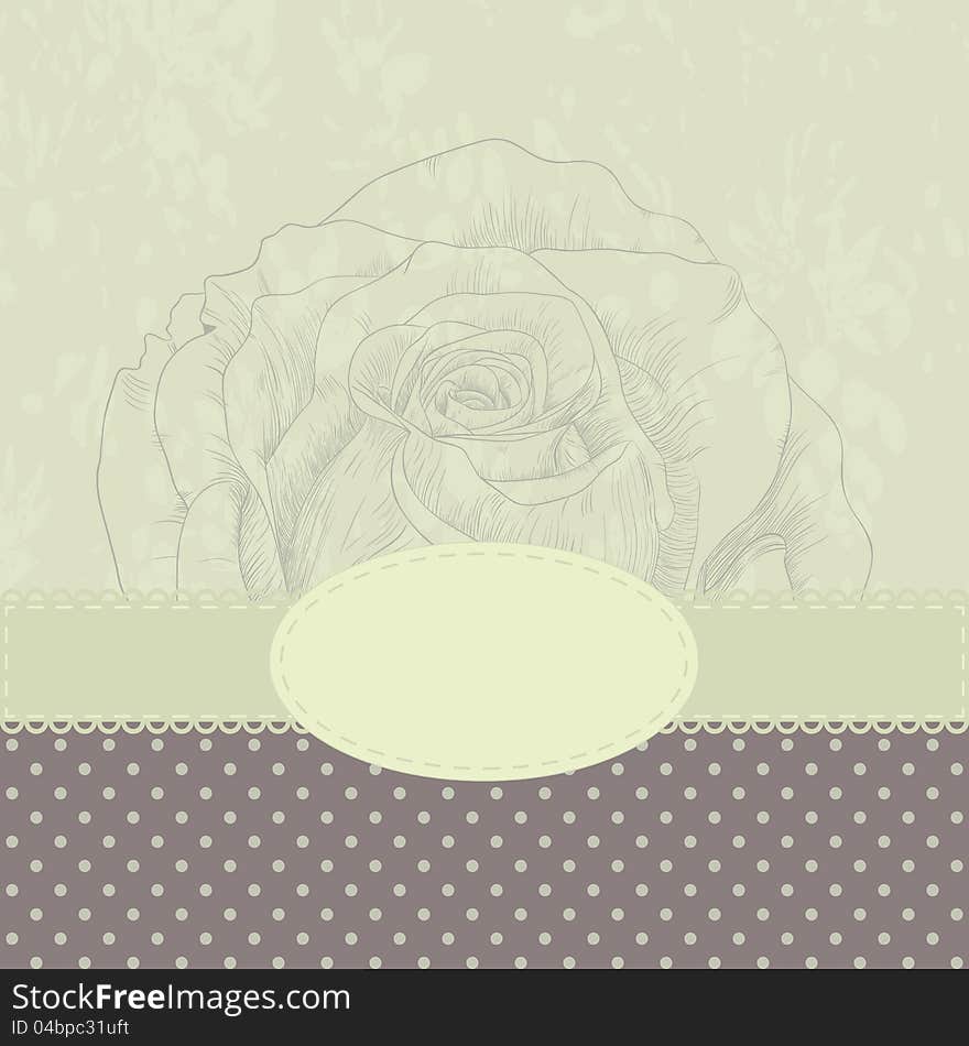 Vector illustration with rose for greeting card. Vector illustration with rose for greeting card.