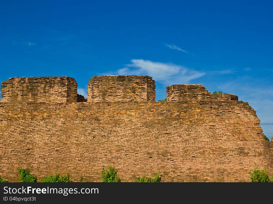 The ancient wall at nakornsri thammarat thailand. The ancient wall at nakornsri thammarat thailand