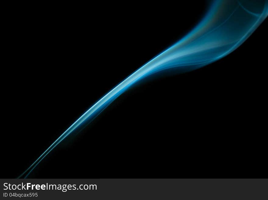 Abstract wave and smoke on black background. Abstract wave and smoke on black background