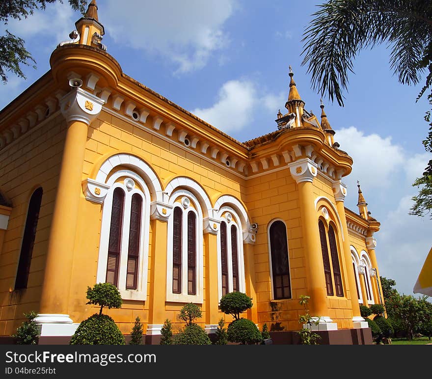 St. Joseph Church with blue sky in Phra Nakorn Si Ayutthaya, Thailand. St. Joseph Church with blue sky in Phra Nakorn Si Ayutthaya, Thailand