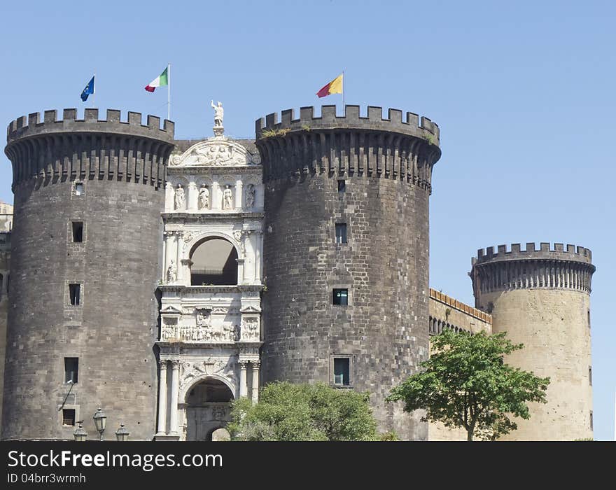 Detail of maschio angioino in napoli