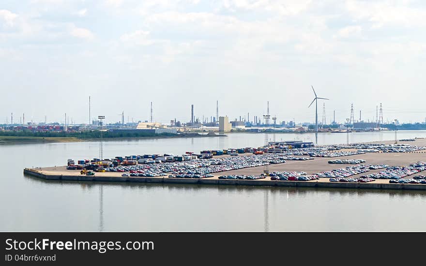 View of the port of antwerp